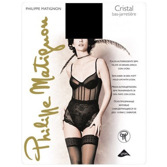 картинка Cristal 30 bas-jarretiere Чулки Philippe Matignon от интернет магазина
